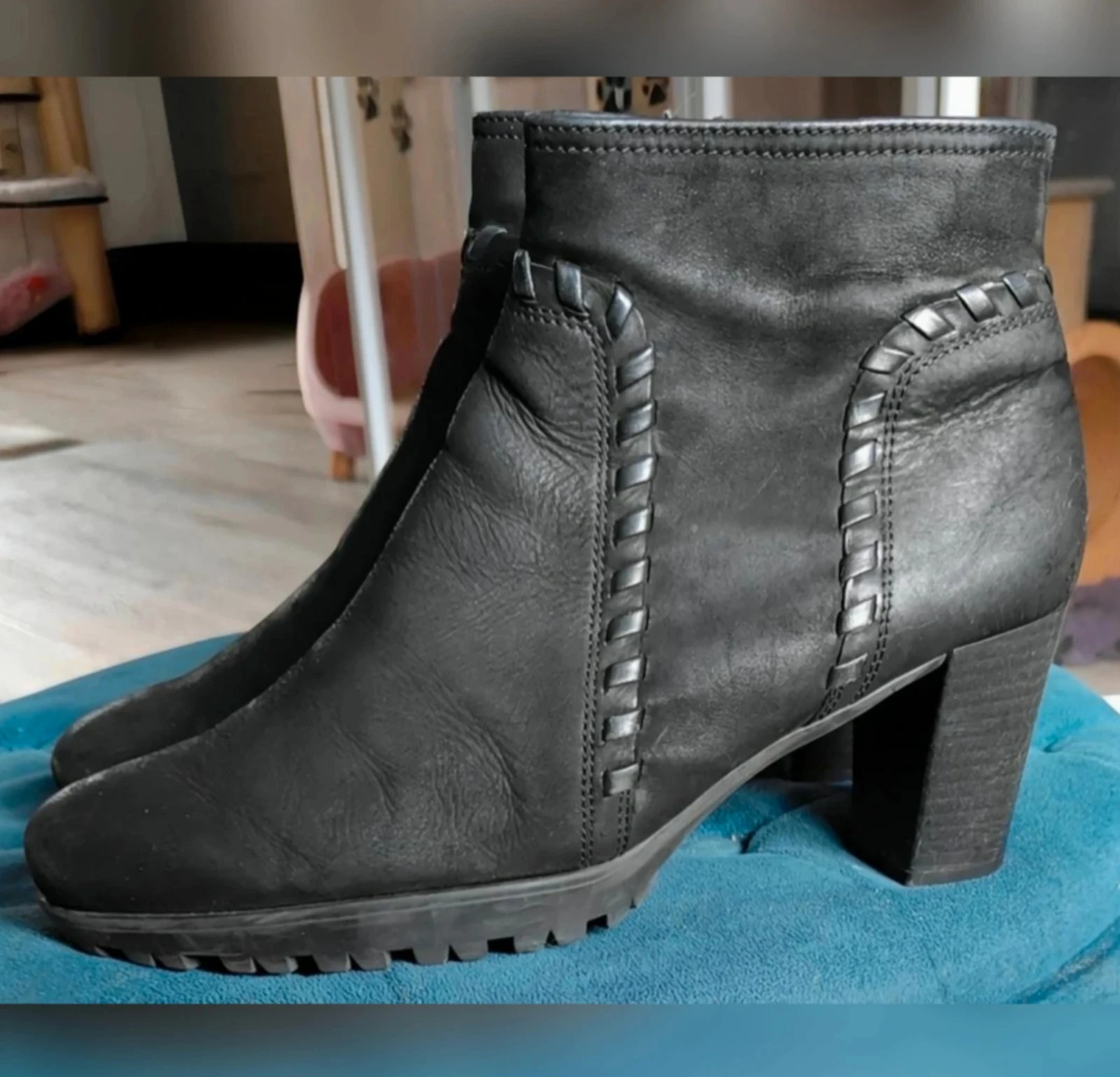 Comfortabele zwarte leren Gabor Comfort enkellaarsjes maat 39.5 – photo 3